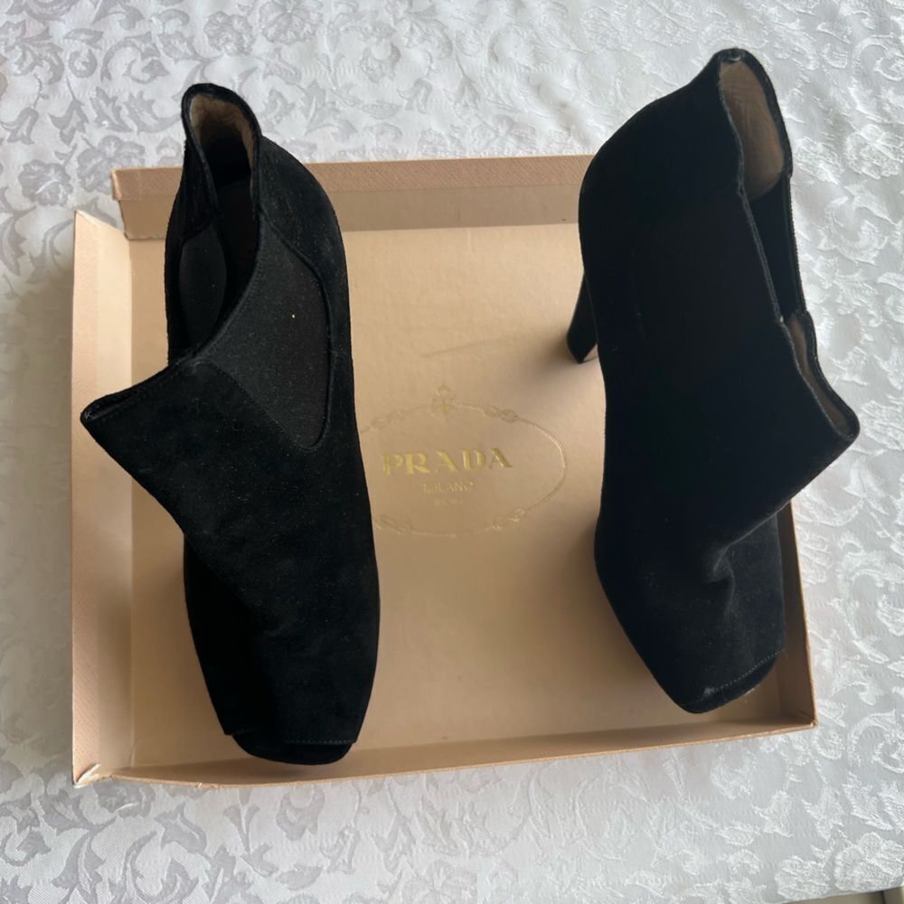Prada Peep Toe Platform Booties - image 2